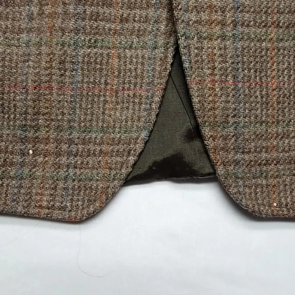 Vintage 911 Collection Wool Blazer Plaid Brown Mens Jacket 38R Classic